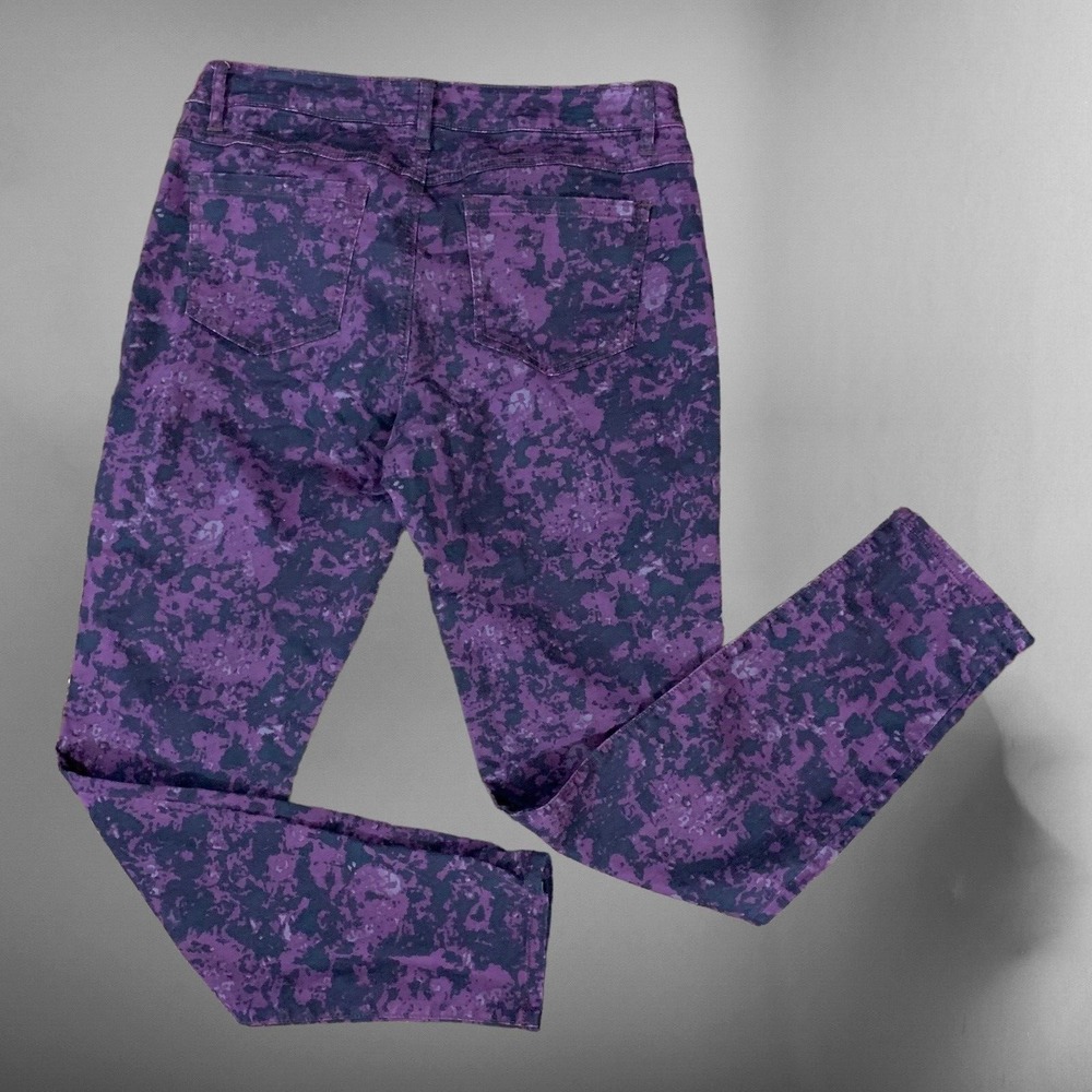 Cabi 159 Twilight Jegging Purple‎ Black Abstract Print Pants NWT 8 (32x30)